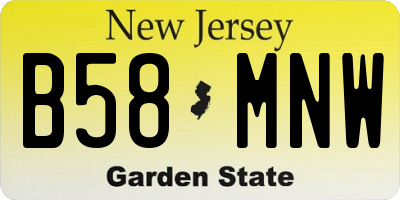 NJ license plate B58MNW