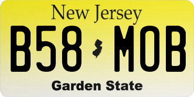 NJ license plate B58MOB