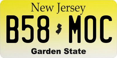 NJ license plate B58MOC