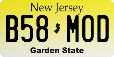 NJ license plate B58MOD