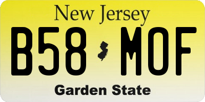 NJ license plate B58MOF