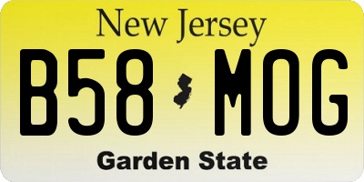 NJ license plate B58MOG