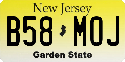 NJ license plate B58MOJ