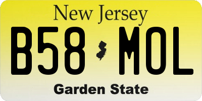 NJ license plate B58MOL