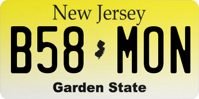 NJ license plate B58MON