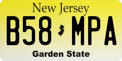 NJ license plate B58MPA