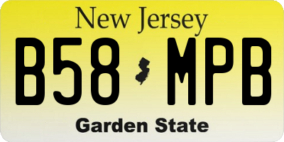 NJ license plate B58MPB