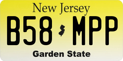 NJ license plate B58MPP