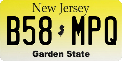 NJ license plate B58MPQ