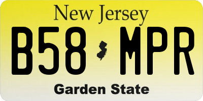 NJ license plate B58MPR