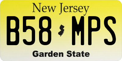 NJ license plate B58MPS