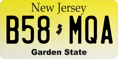 NJ license plate B58MQA
