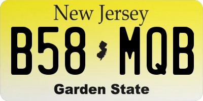 NJ license plate B58MQB