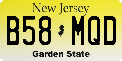 NJ license plate B58MQD