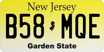 NJ license plate B58MQE
