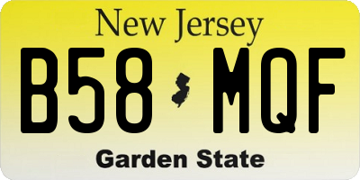 NJ license plate B58MQF