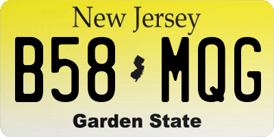 NJ license plate B58MQG