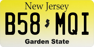 NJ license plate B58MQI