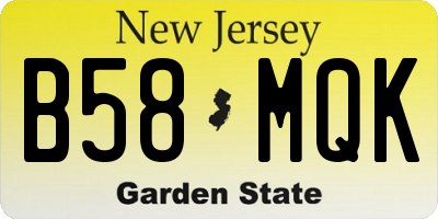 NJ license plate B58MQK