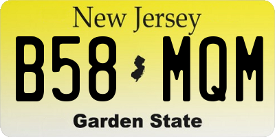 NJ license plate B58MQM