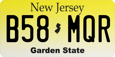 NJ license plate B58MQR