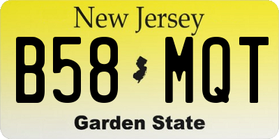 NJ license plate B58MQT