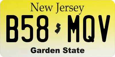NJ license plate B58MQV