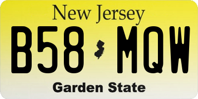NJ license plate B58MQW