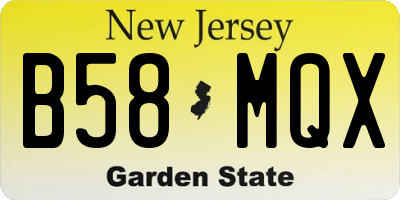 NJ license plate B58MQX