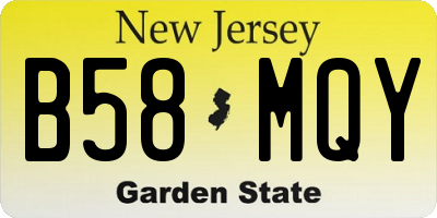 NJ license plate B58MQY