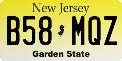 NJ license plate B58MQZ