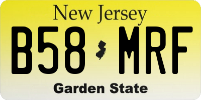 NJ license plate B58MRF