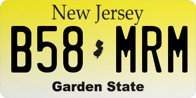 NJ license plate B58MRM