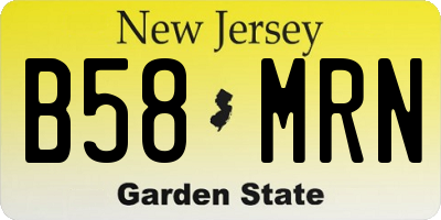 NJ license plate B58MRN
