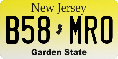 NJ license plate B58MRO