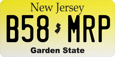 NJ license plate B58MRP
