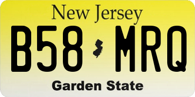 NJ license plate B58MRQ