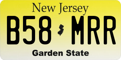 NJ license plate B58MRR