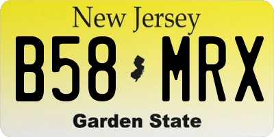 NJ license plate B58MRX