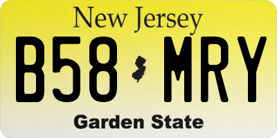 NJ license plate B58MRY