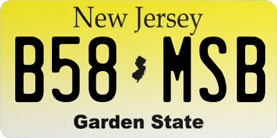 NJ license plate B58MSB