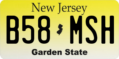 NJ license plate B58MSH
