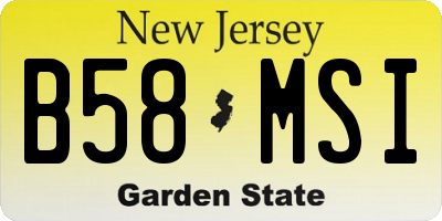 NJ license plate B58MSI