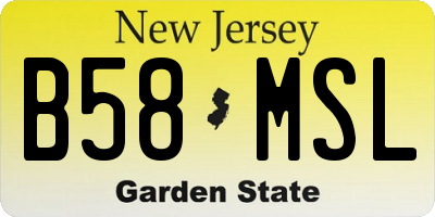 NJ license plate B58MSL