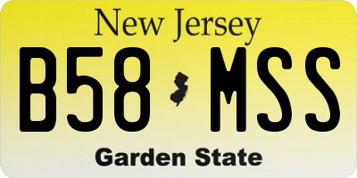 NJ license plate B58MSS