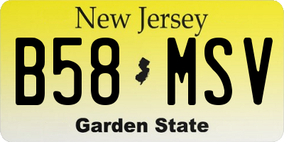 NJ license plate B58MSV