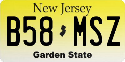 NJ license plate B58MSZ