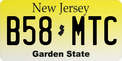 NJ license plate B58MTC