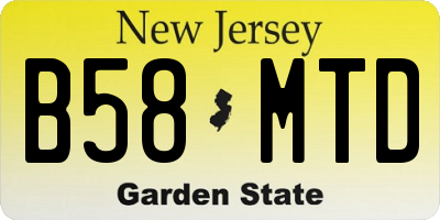 NJ license plate B58MTD