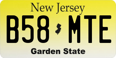 NJ license plate B58MTE